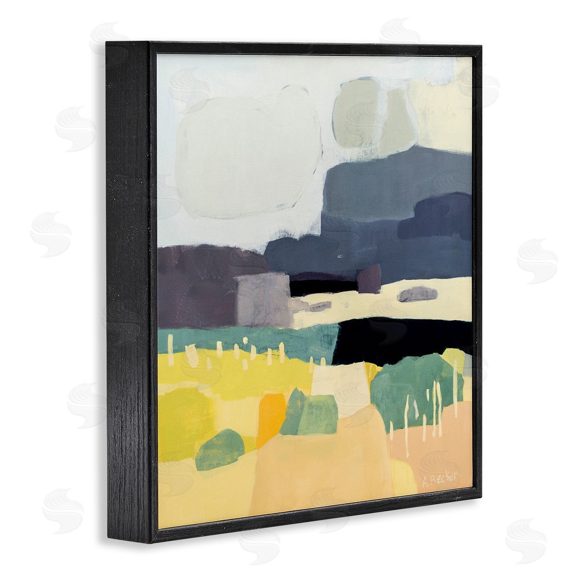 Anne Becker Dessert Afternoon Landscape Expressive Abstract Canyon Black Framed Giclee Wall Art
