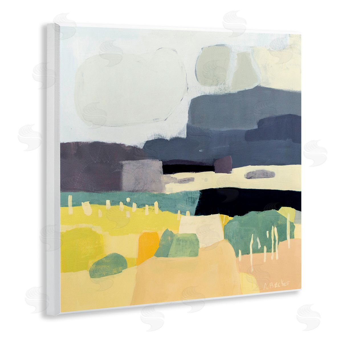 Anne Becker Dessert Afternoon Landscape Expressive Abstract Canyon Wall Plaque Art