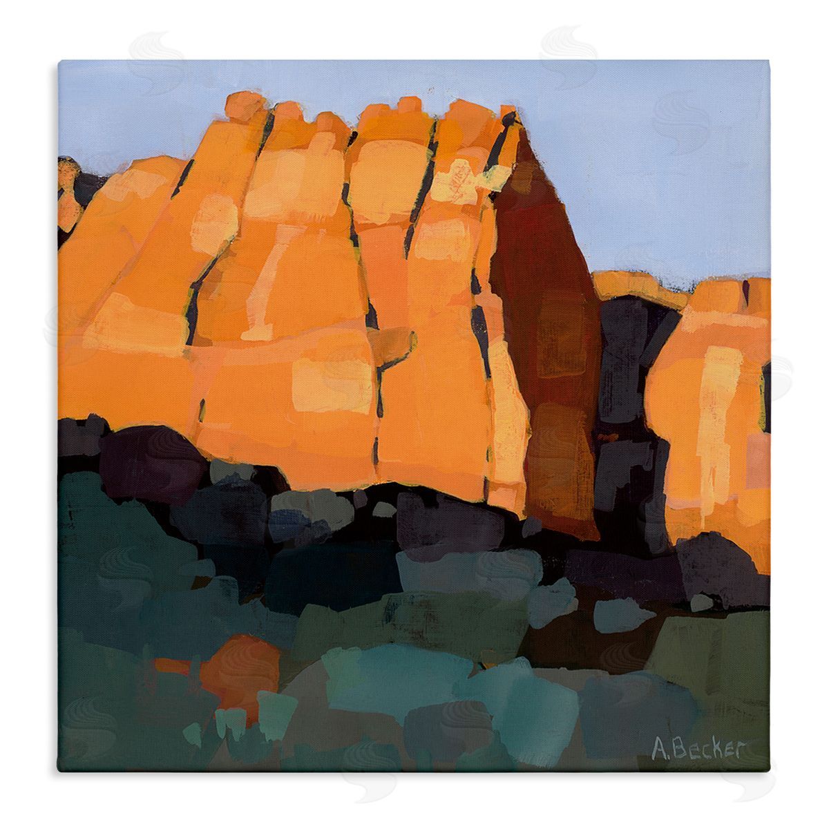 Anne Becker Canyon Side Abstract Landscape Southwestern Mountains Canvas Wall Art