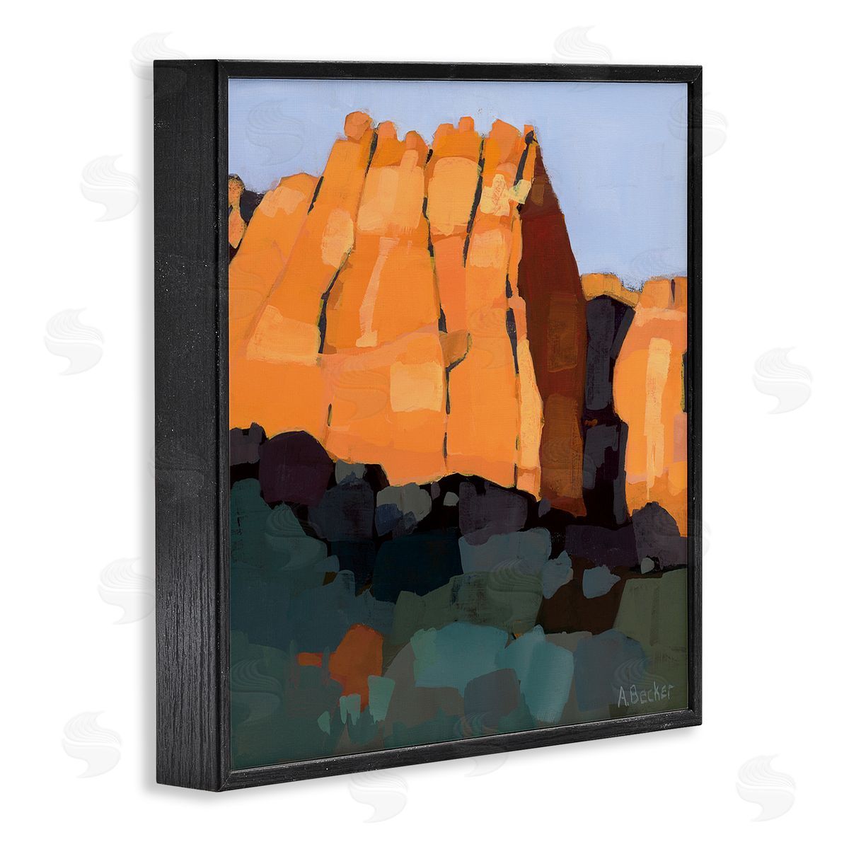 Anne Becker Canyon Side Abstract Landscape Southwestern Mountains Black Framed Giclee Wall Art