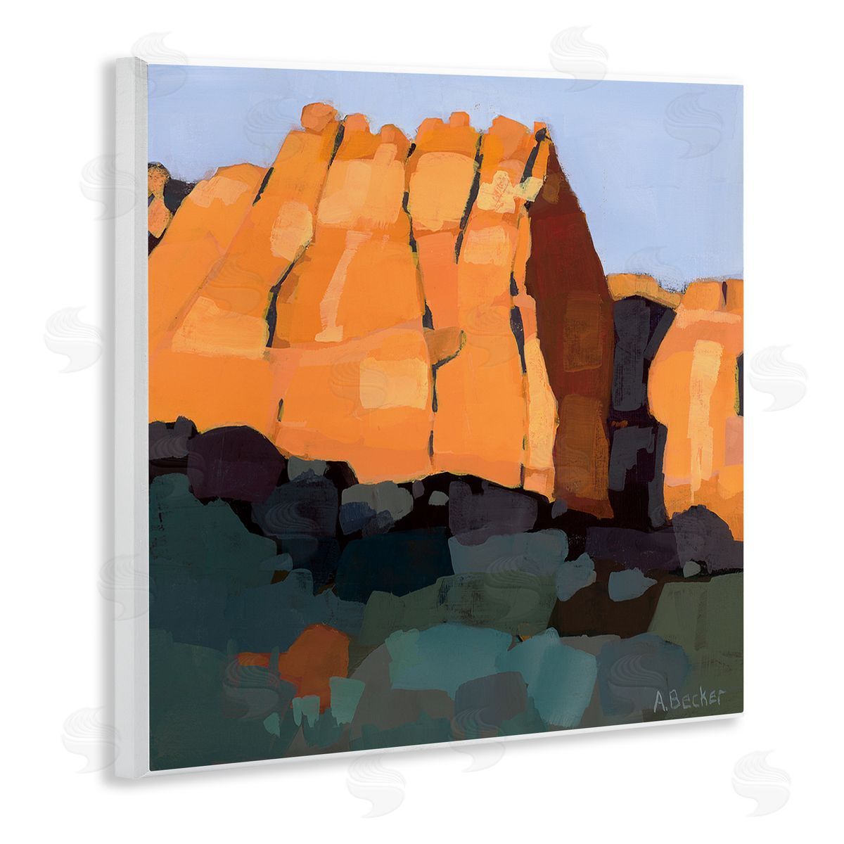 Anne Becker Canyon Side Abstract Landscape Southwestern Mountains Wall Plaque Art