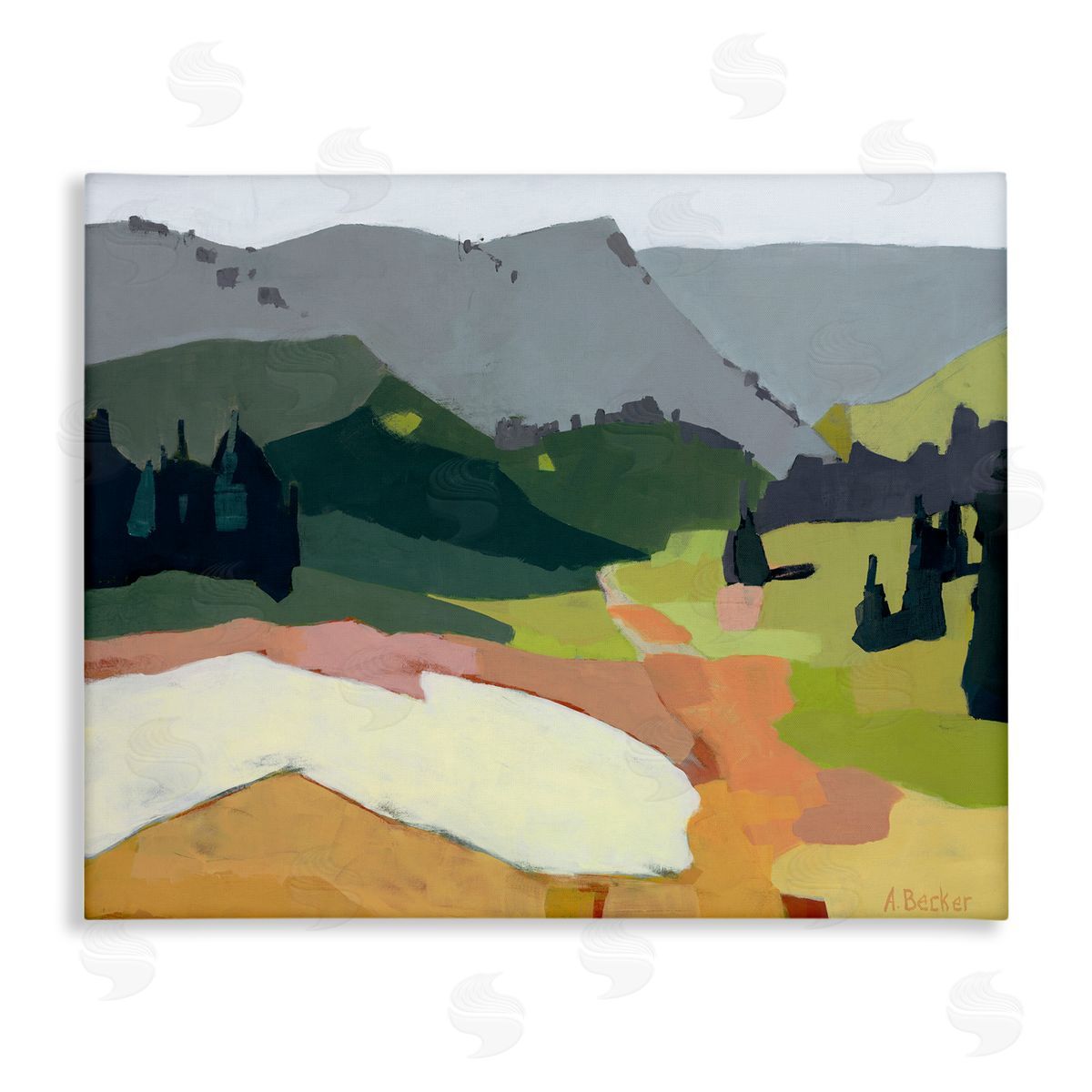 Anne Becker Winter Thawed Abstract Snow Mountain Landscape Canvas Wall Art