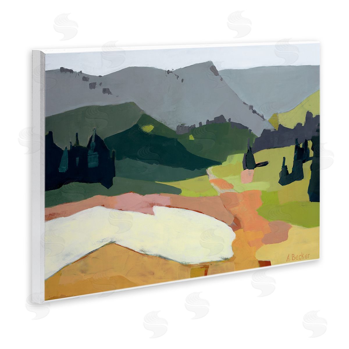Anne Becker Winter Thawed Abstract Snow Mountain Landscape Wall Plaque Art