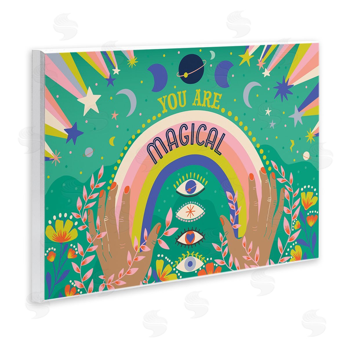 Caroline Alfreds You Are Magical Phrase Rainbow Under Constellations Wall Plaque Art