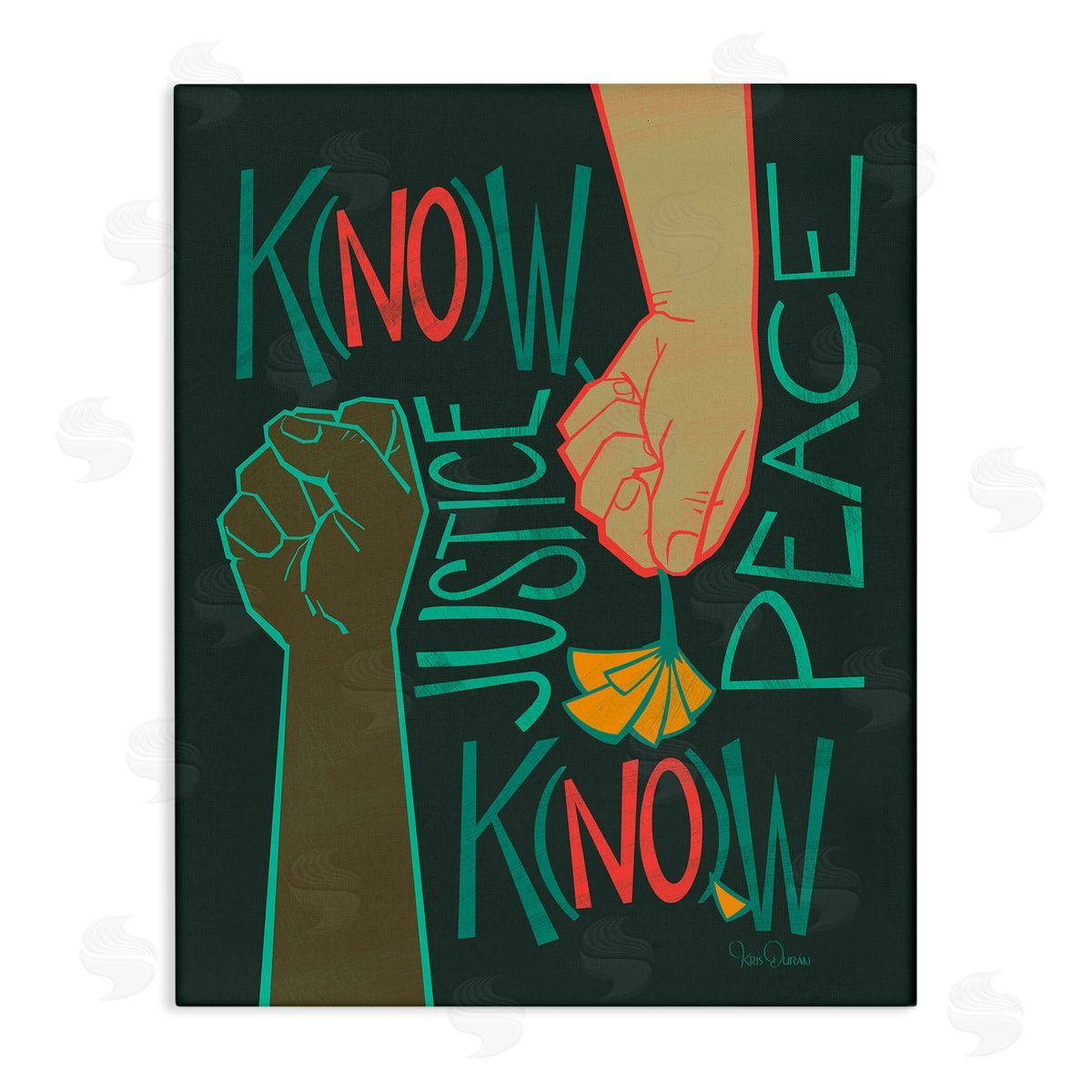 Kris Duran Know Justice, Know Peace Hands In Social Statement Canvas Wall Art