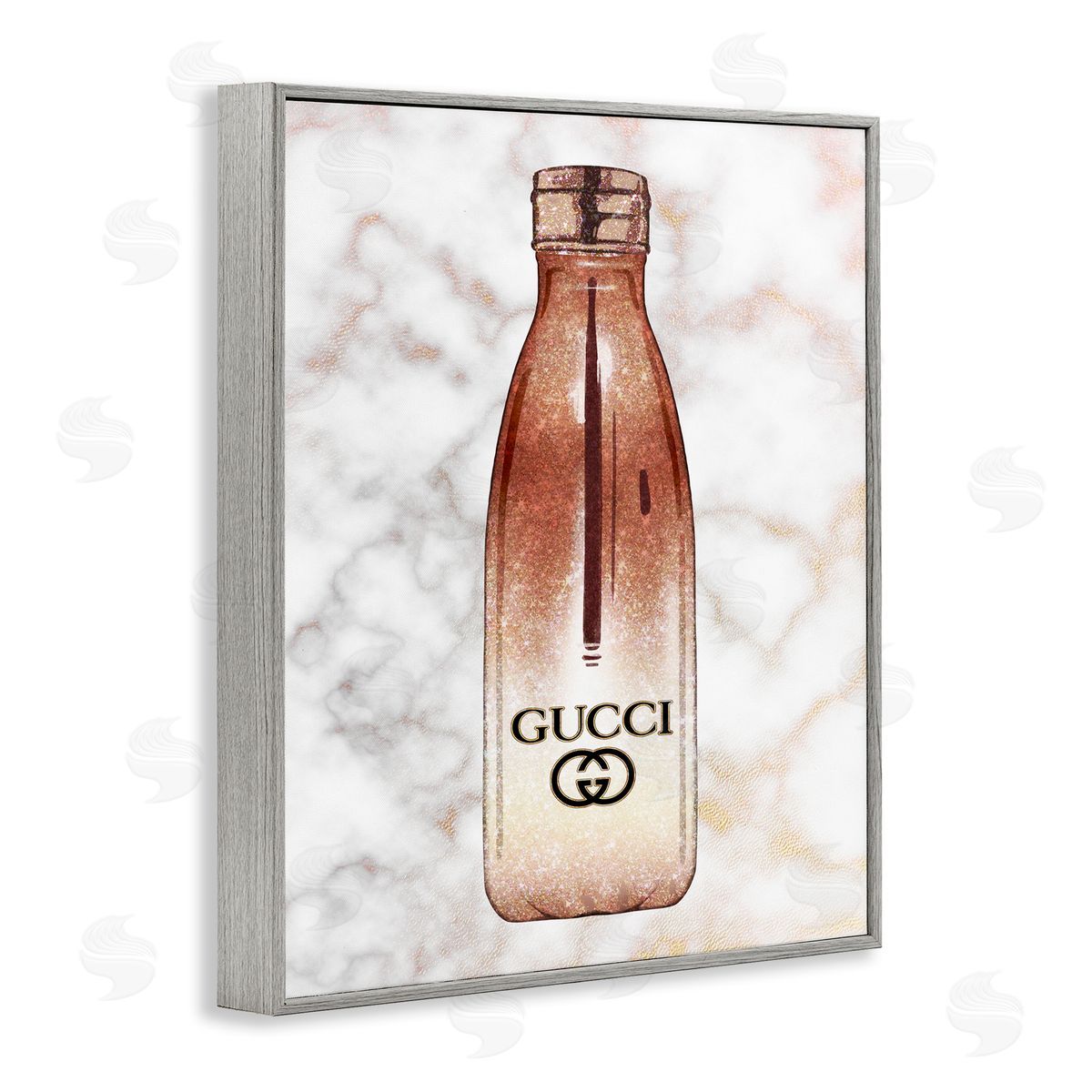 Ziwei Li Designer Brand Chic Sports Fashion Bottle Marble Gray Framed Giclee Wall Art