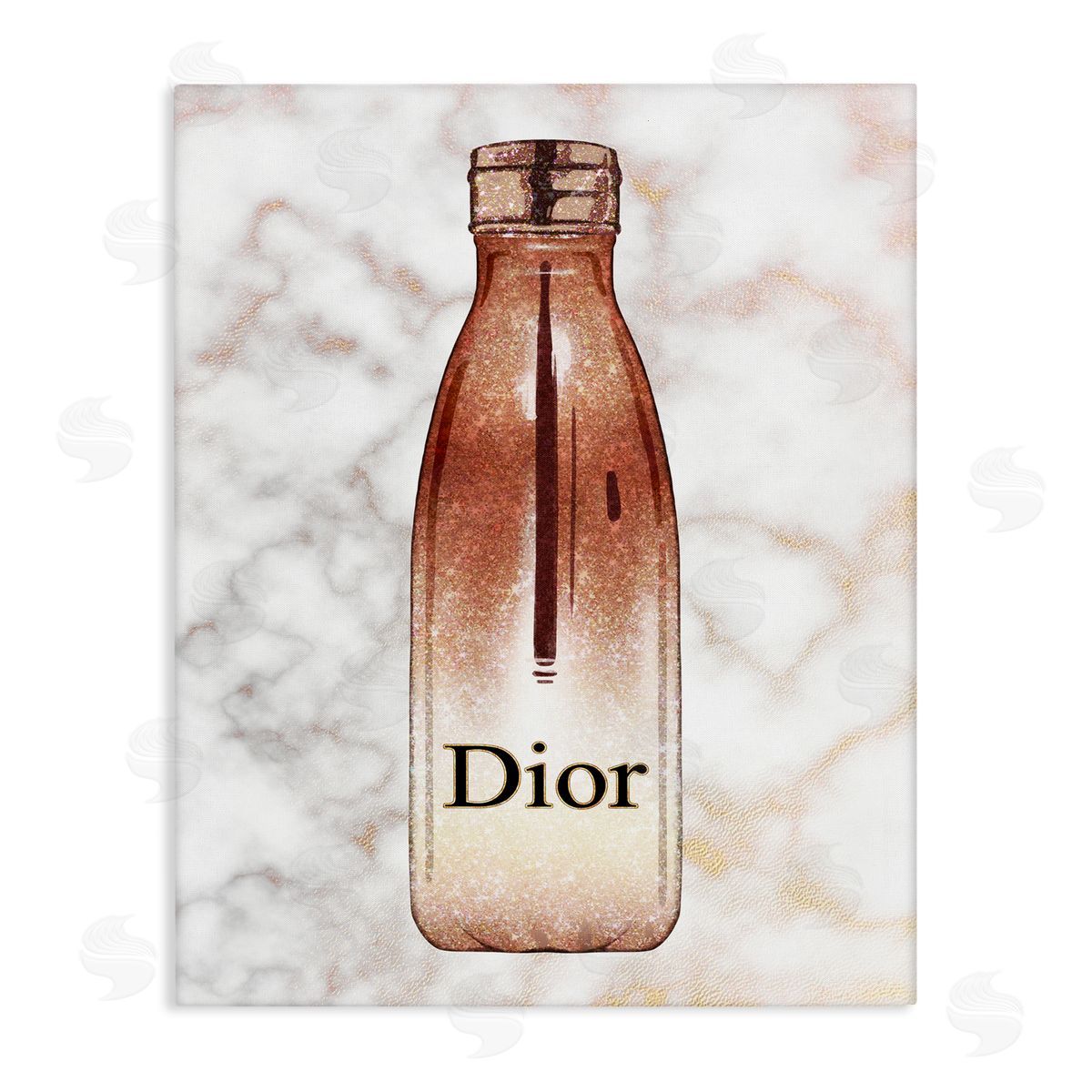 Ziwei Li Fashionista Sports Glam Bottle over Marble Canvas Wall Art