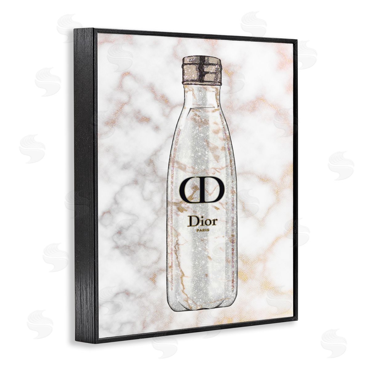 Ziwei Li Sports Bottle Glam Fashion over Marble Black Framed Giclee Wall Art