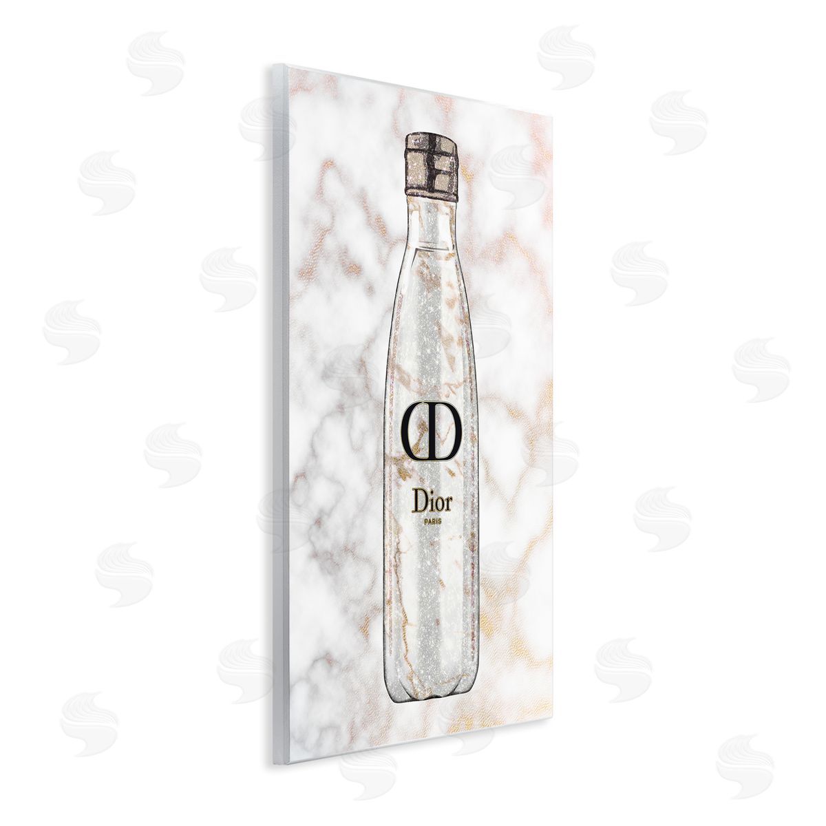 Ziwei Li Sports Bottle Glam Fashion over Marble Wall Plaque Art