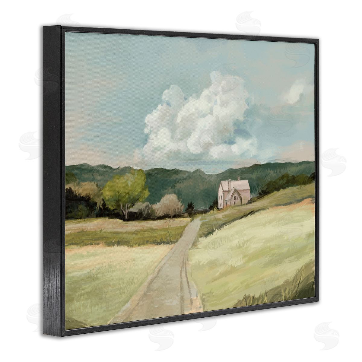 Road Leading Home Countryside Black Frame Print Wall Art, Home Decor by Ziwei Li