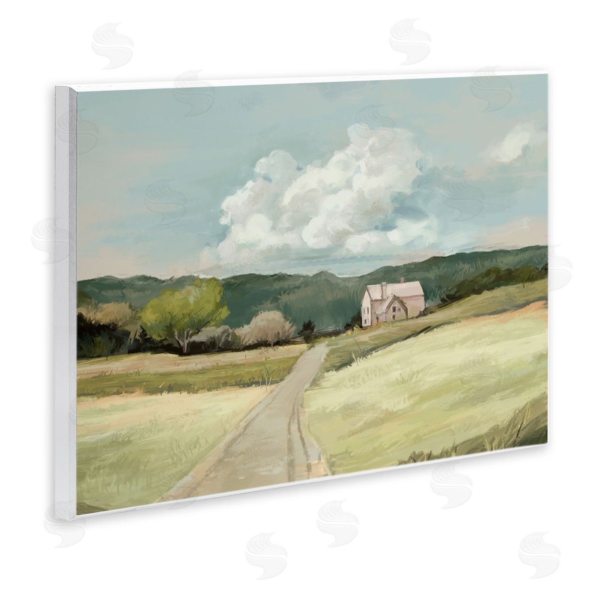 Road Leading Home Countryside Wood Plaque Wall Art, Home Decor by Ziwei Li