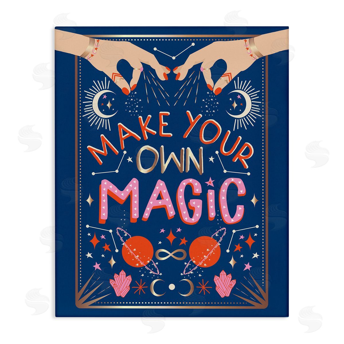 Hannah Heemsbergen Make Your Magic Phrase Fashion Hands and Constellations Canvas Wall Art