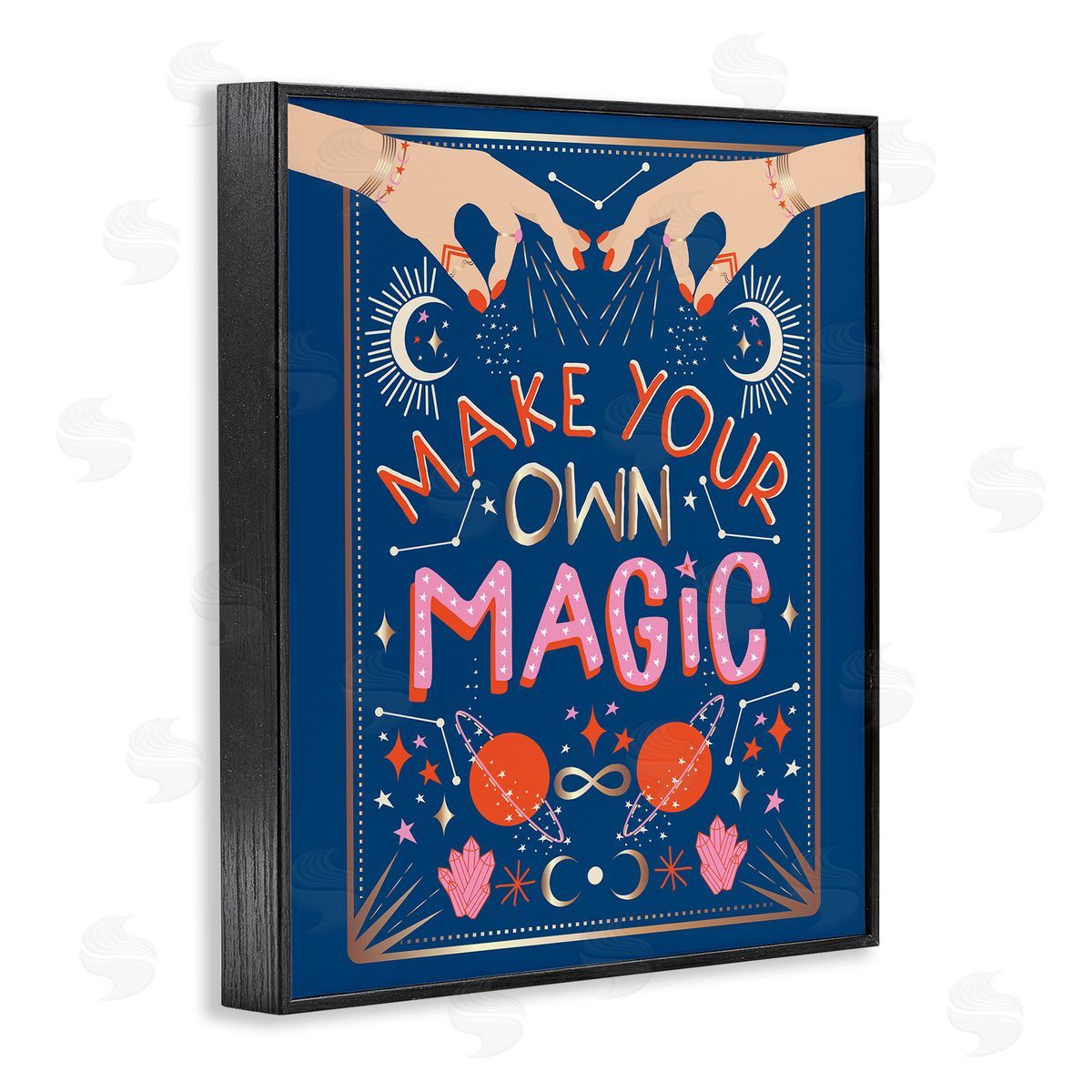 Hannah Heemsbergen Make Your Magic Phrase Fashion Hands and Constellations Black Framed Giclee Wall Art