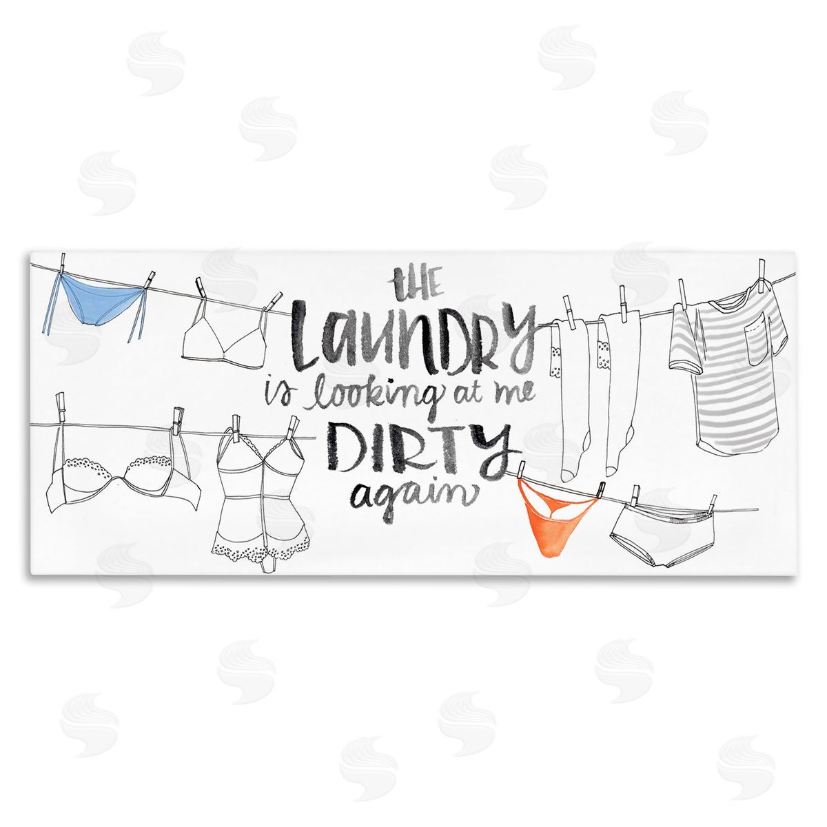Jennifer Paxton Parker Laundry Looking at Me Dirty Phrase Vintage Clothesline Humor Canvas Wall Art