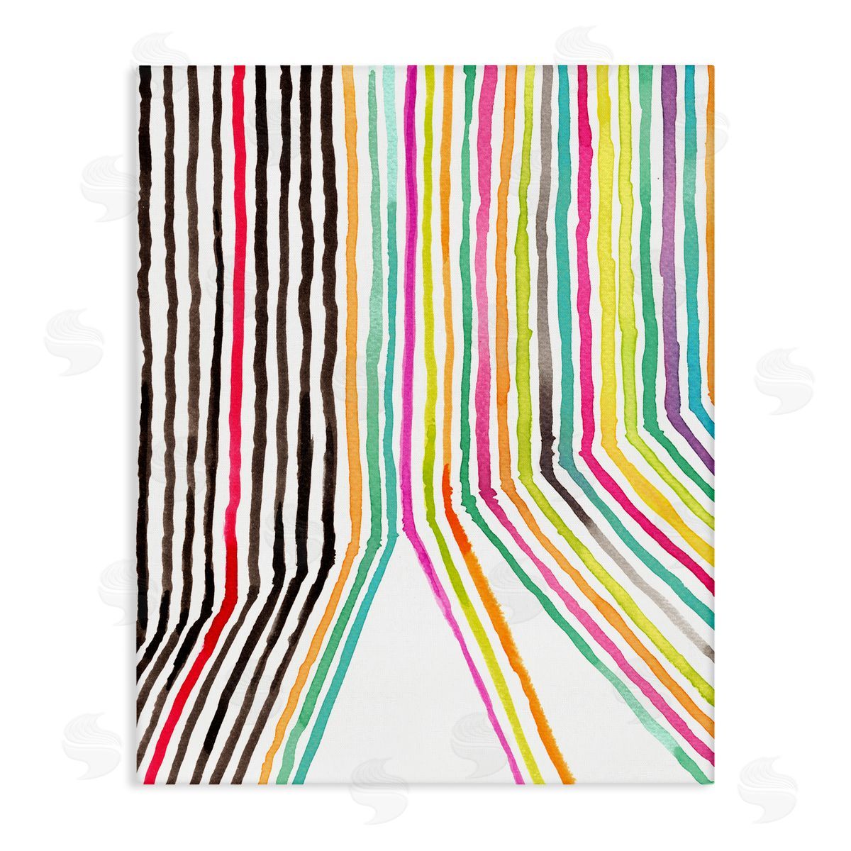 Elvira Errico Asymmetrical Line Breaks Between Fold Vibrant Rainbow Canvas Wall Art