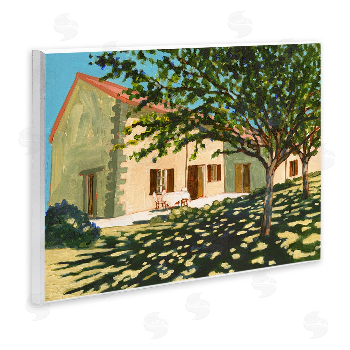 Bart E. Slyp Countryside Home Garden Landscape Tree Shade Wall Plaque Art