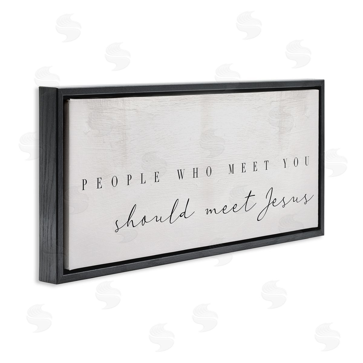 Stupell Studio People Who Meet You Phrase Faith Inspired Quote Black Floater Frame Canvas Art