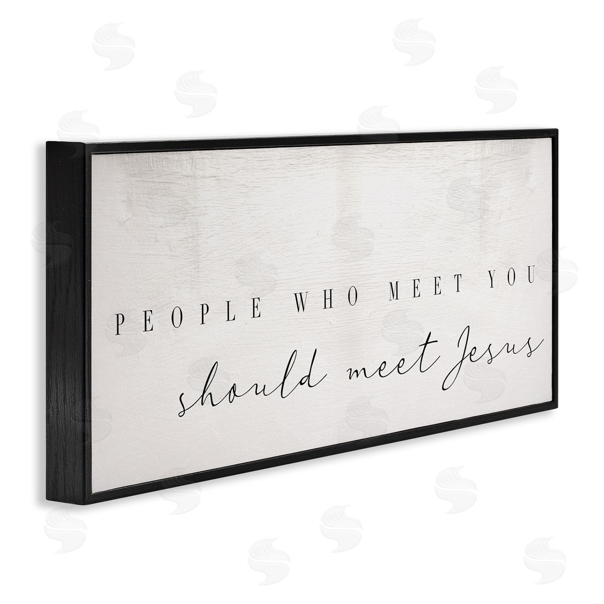 Stupell Studio People Who Meet You Phrase Faith Inspired Quote Black Framed Giclee Wall Art