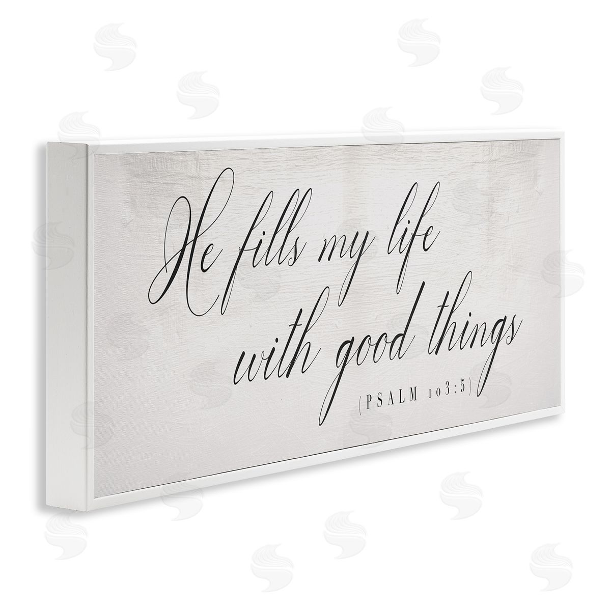 Stupell Studio He Fills My Life Phrase Elegant Faith Typography White Framed Giclee Wall Art