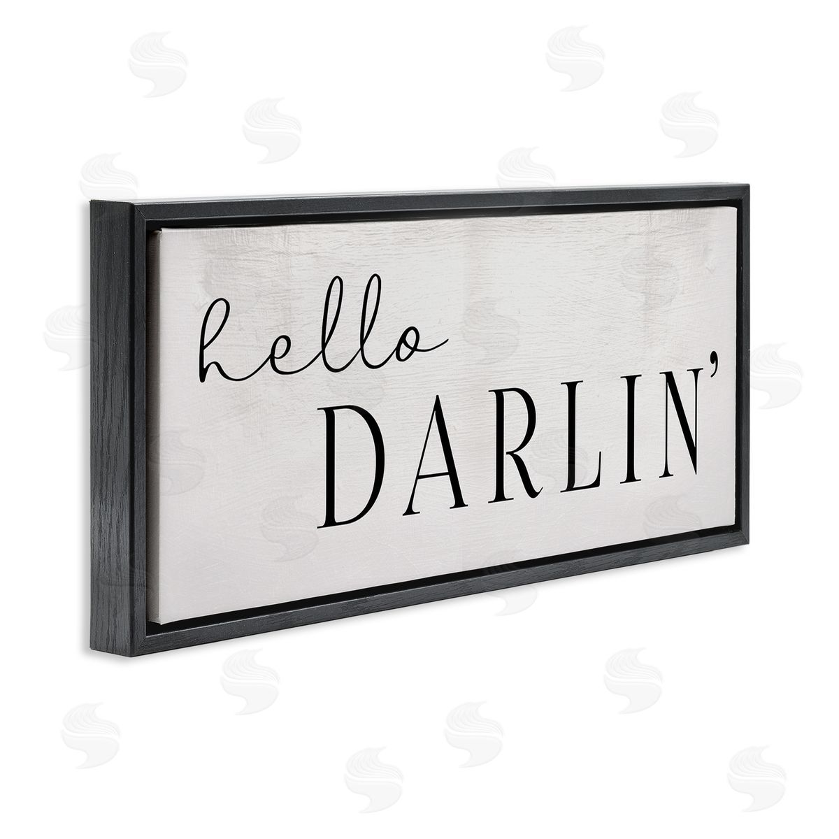 Stupell Studio Hello Darlin' Phrase Charming Southern Typography Black Floater Frame Canvas Art