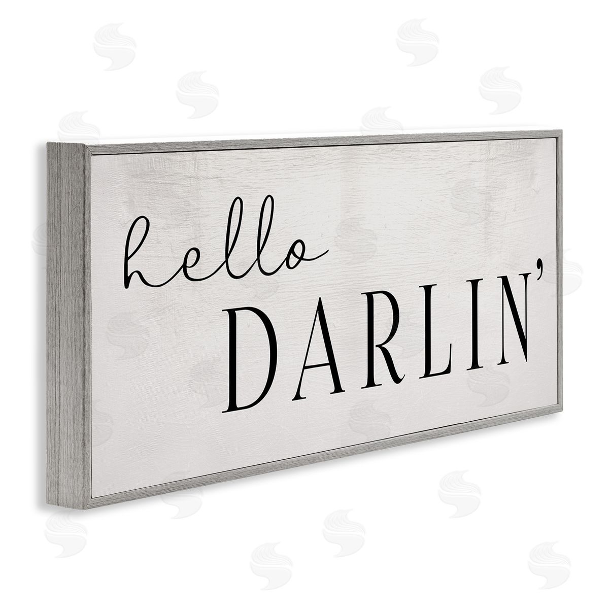 Stupell Studio Hello Darlin' Phrase Charming Southern Typography Gray Framed Giclee Wall Art