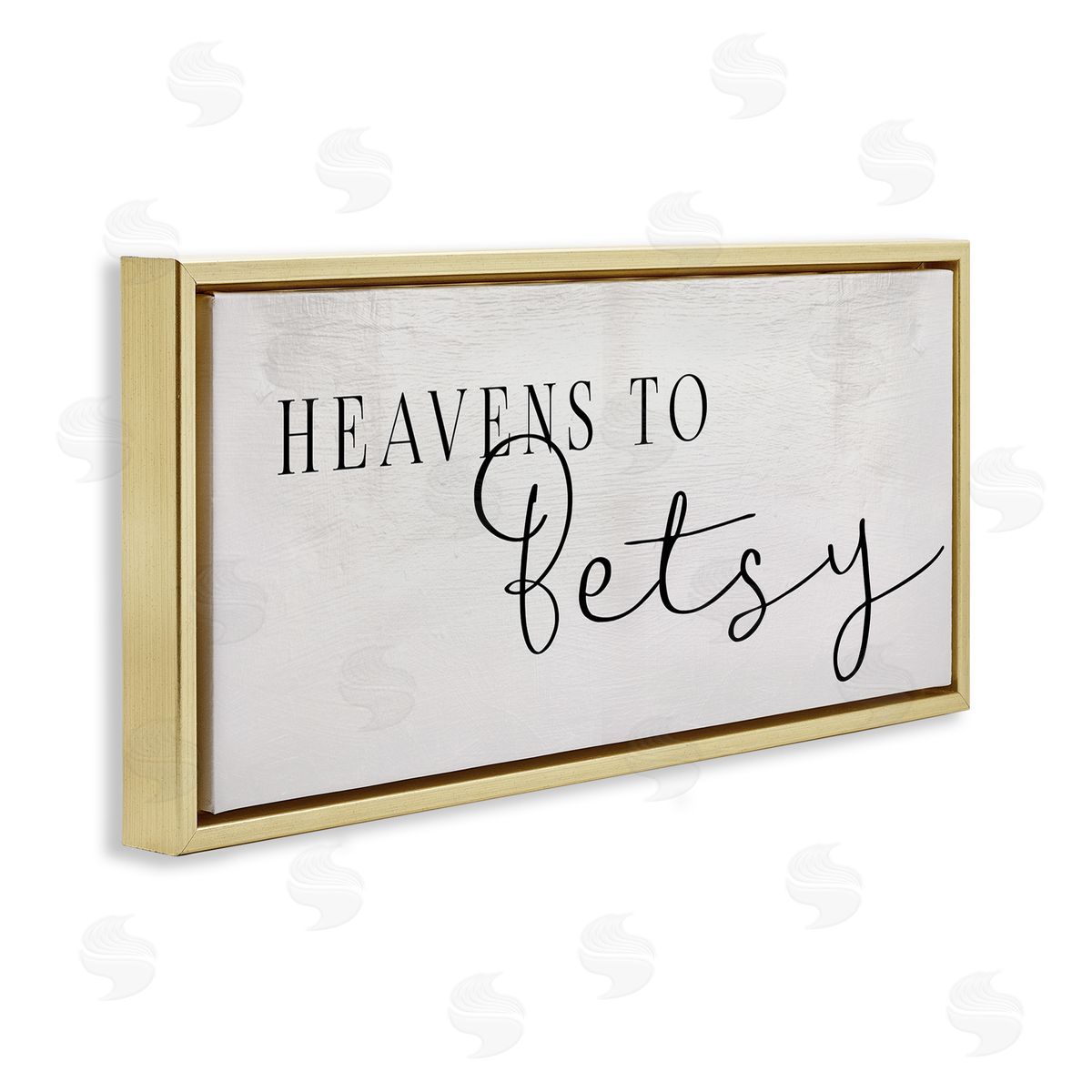 Stupell Studio Heavens to Betsy Phrase Charming Southern Typography Gold Floater Frame Canvas Art