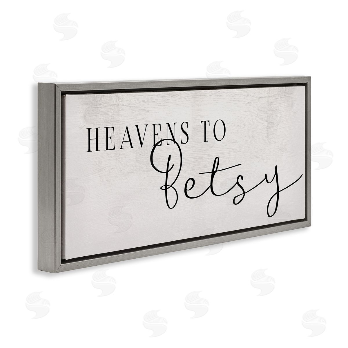 Stupell Studio Heavens to Betsy Phrase Charming Southern Typography Gray Floater Frame Canvas Art