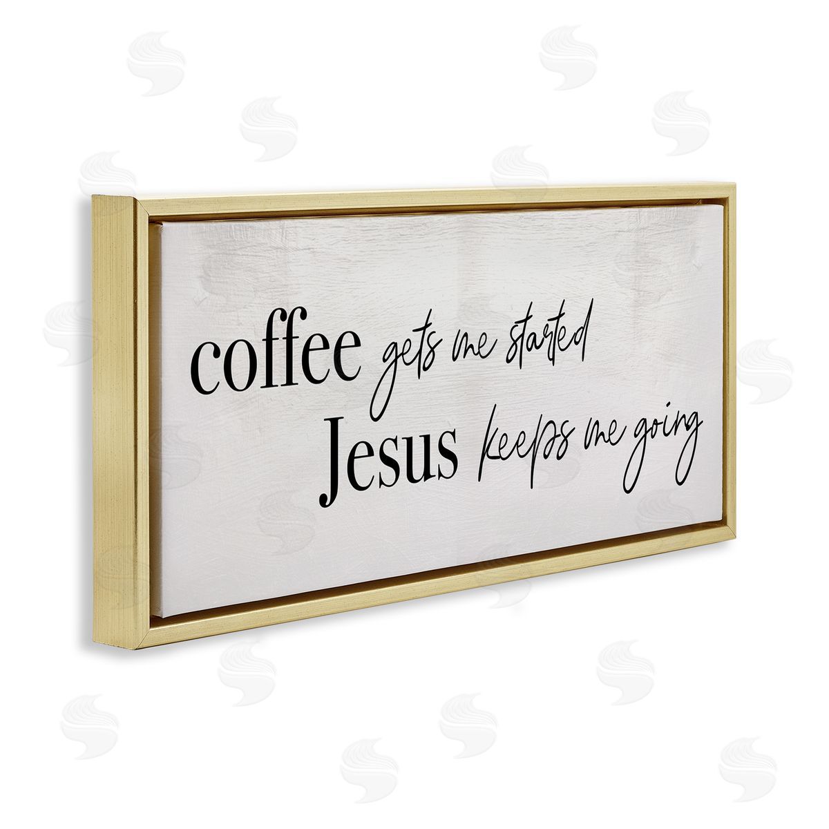 Stupell Studio Jesus Keeps Me Going Phrase Coffee Drink Inspired Gold Floater Frame Canvas Art