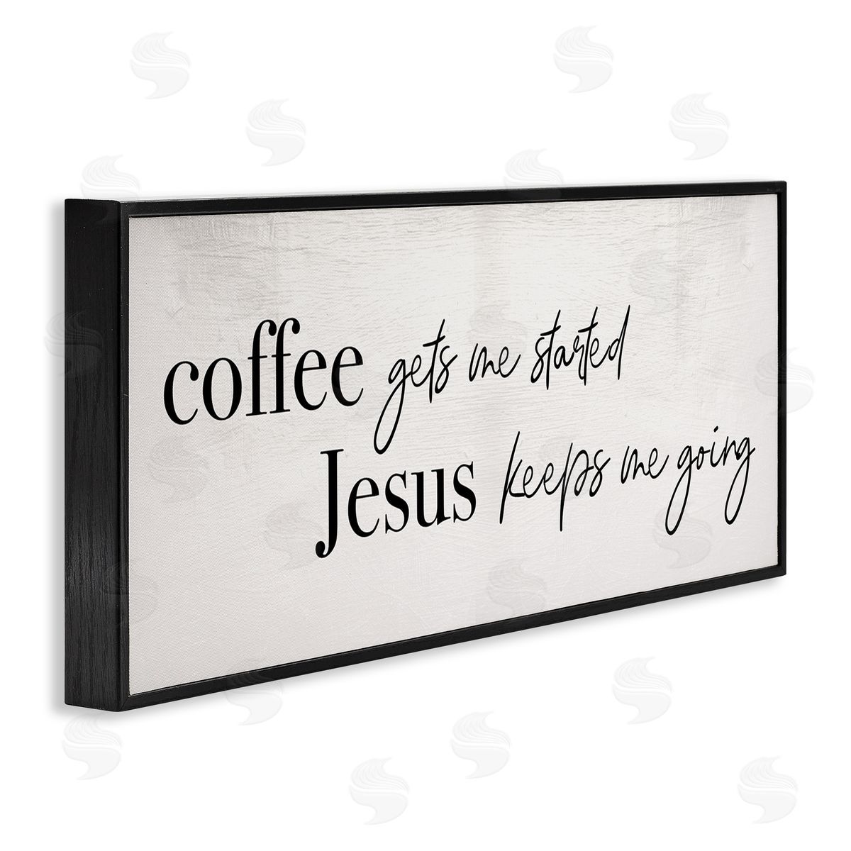 Stupell Studio Jesus Keeps Me Going Phrase Coffee Drink Inspired Black Framed Giclee Wall Art