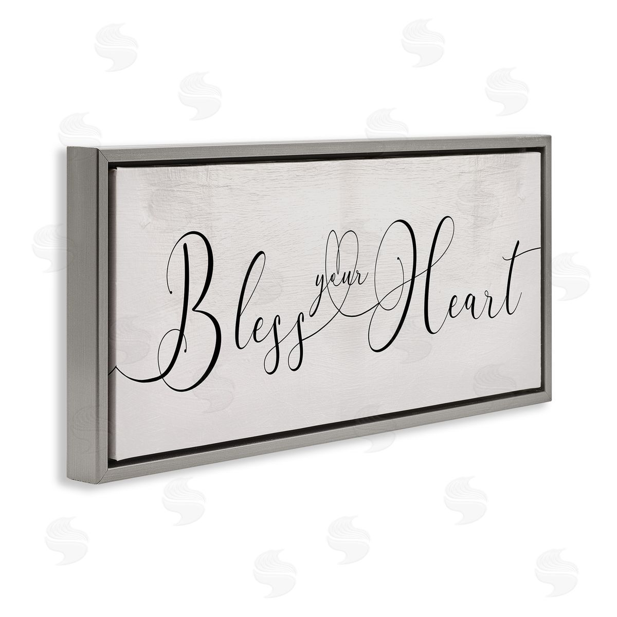 Stupell Studio Bless Your Heart Phrase Charming Southern Quote Gray Floater Frame Canvas Art