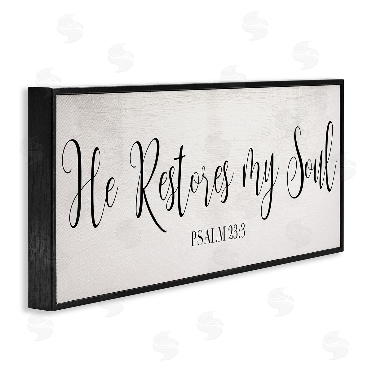 Stupell Studio He Stores My Soul Phrase Charming Cursive Typography Black Framed Giclee Wall Art