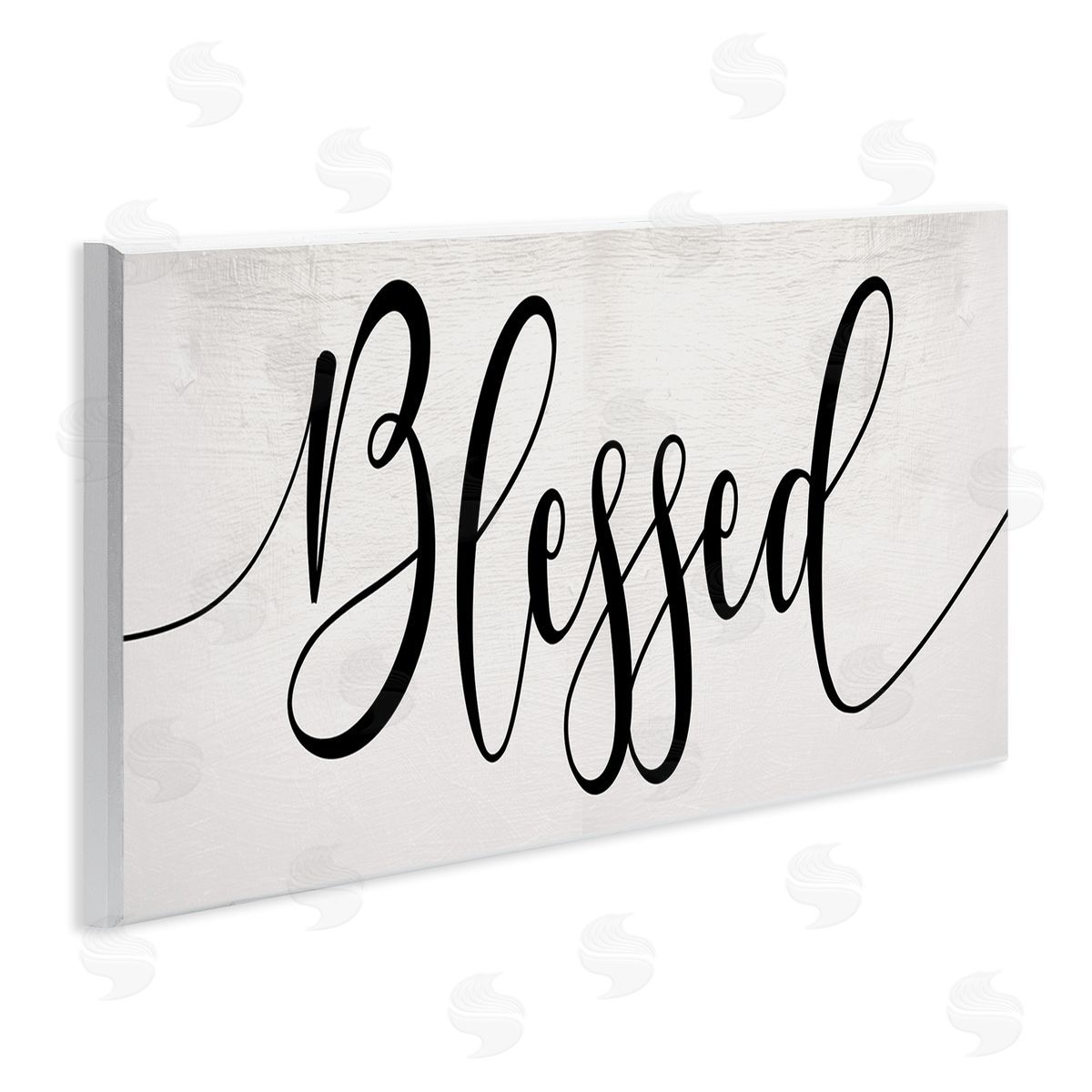 Stupell Studio Blessed Phrase Bold Cursive Faith Based Typography Wall Plaque Art