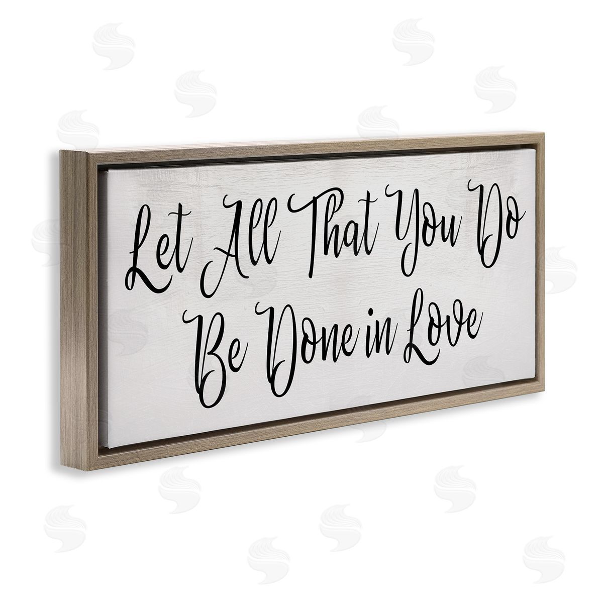 Stupell Studio Be Done in Love Quote Minimal Cursive Typography Brown Floater Frame Canvas Art