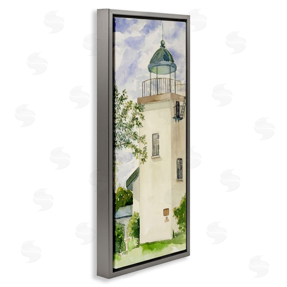 Melissa Hyatt Horton Point Lighthouse Coastal Architecture Landscape Gray Floater Frame Canvas Art