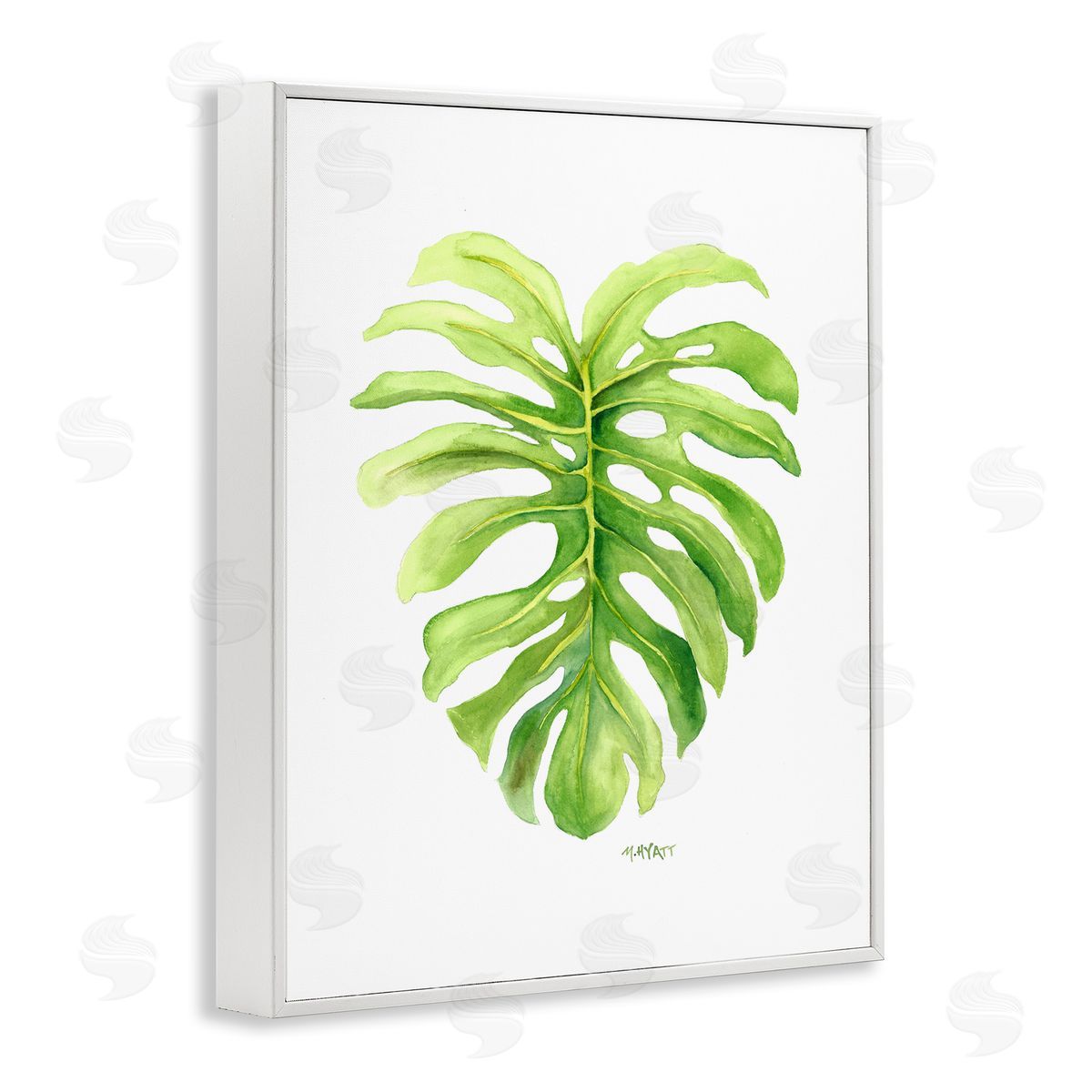 Melissa Hyatt Monstera Leaf Tropical Plant Over White White Framed Giclee Wall Art