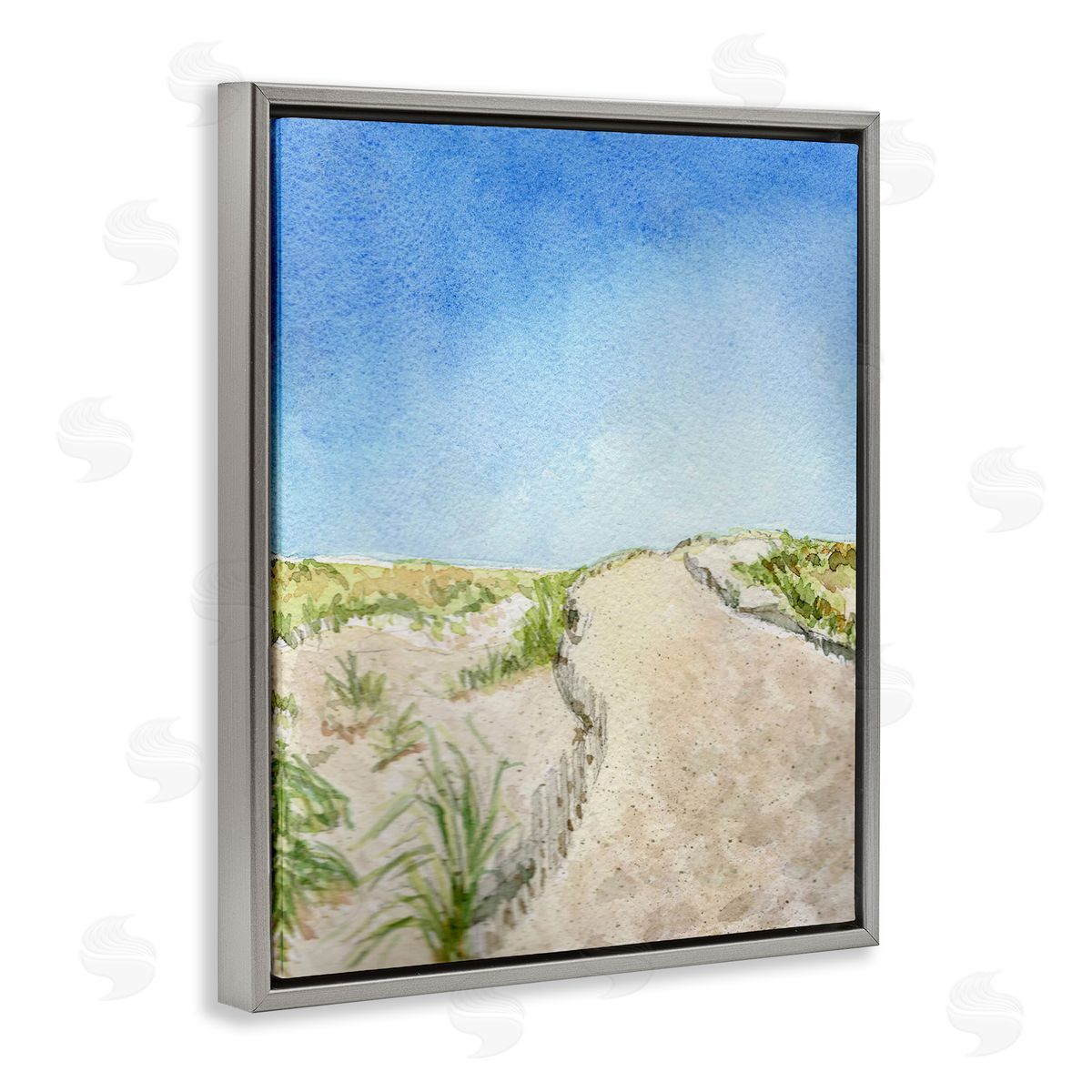 Melissa Hyatt Sand Dunes at Beach Coastal Nature Landscape Gray Floater Frame Canvas Art