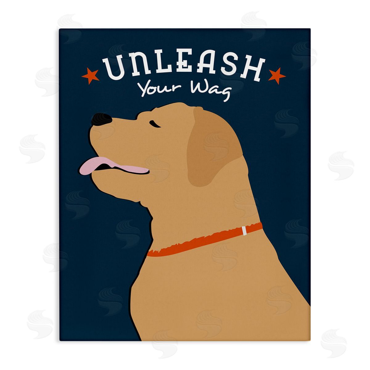 Ginger Oliphant Unleash Your Wag Phrase Golden Labrador Dog Canvas Wall Art