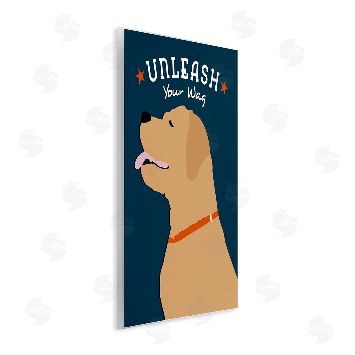 Ginger Oliphant Unleash Your Wag Phrase Golden Labrador Dog Wall Plaque Art