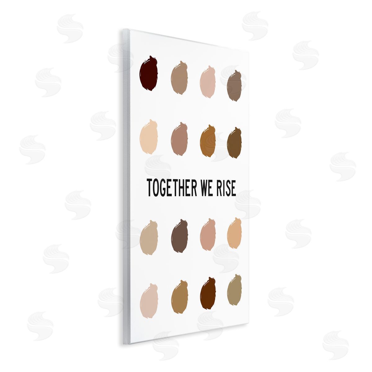 Tenisha Proctor Together We Rise Inspirational Phrase Neutral Tone Marks Wall Plaque Art