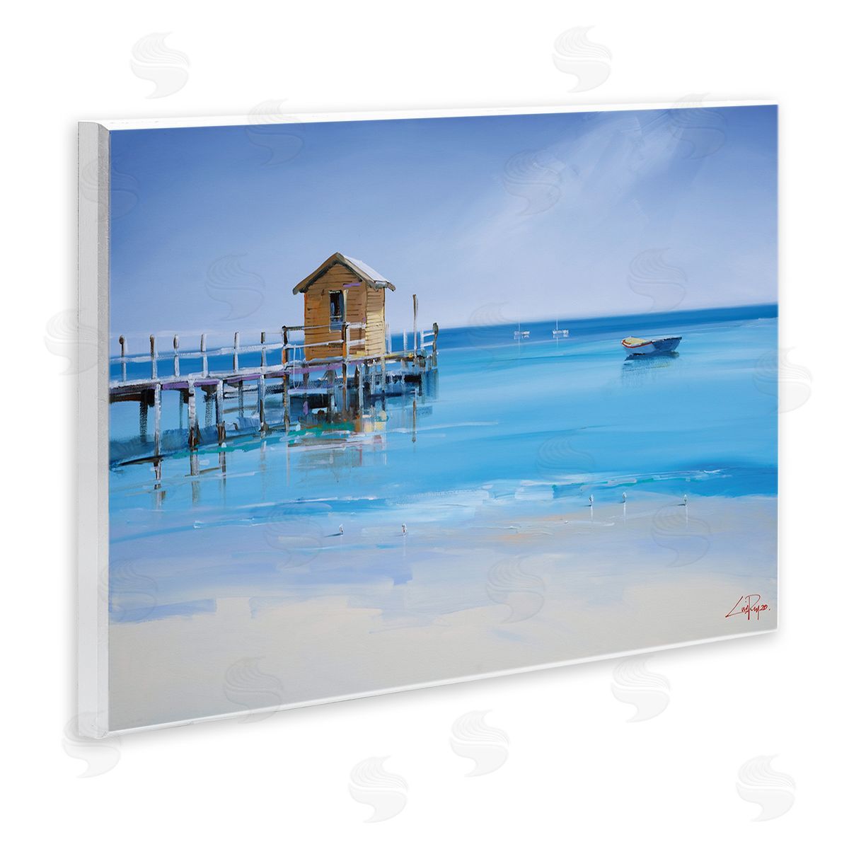 Craig Trewin Penny Yellow Shack on Beach Wharf Sandy Coast  Wall Plaque Art