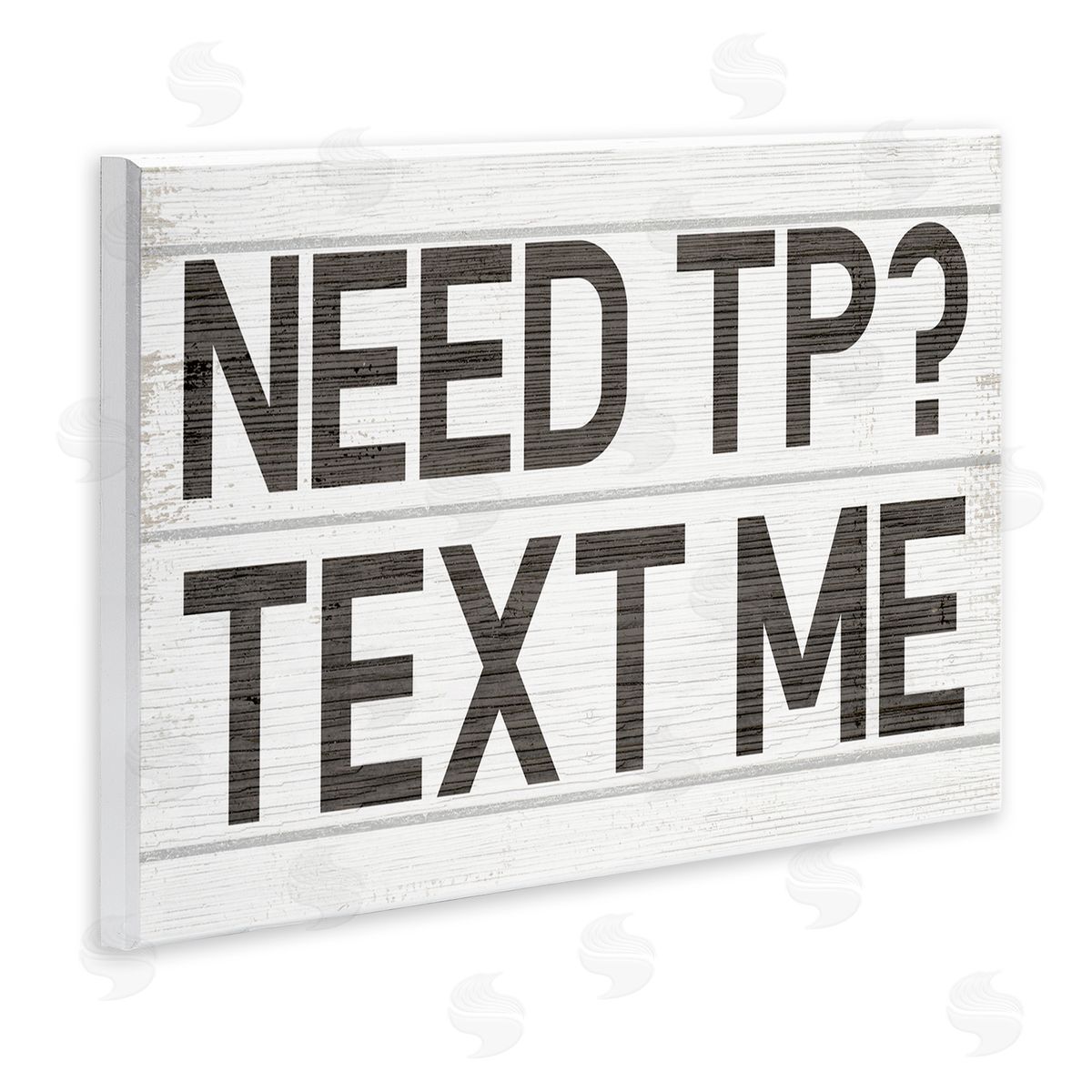Stupell Studio Need TP Text Me Rustic Vintage Bathroom Sign Wall Plaque Art