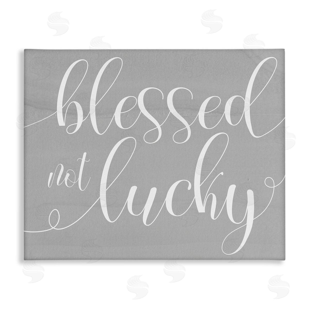 Stupell Studio Blessed Not Lucky Quote Soft Cursive Typography Canvas Wall Art