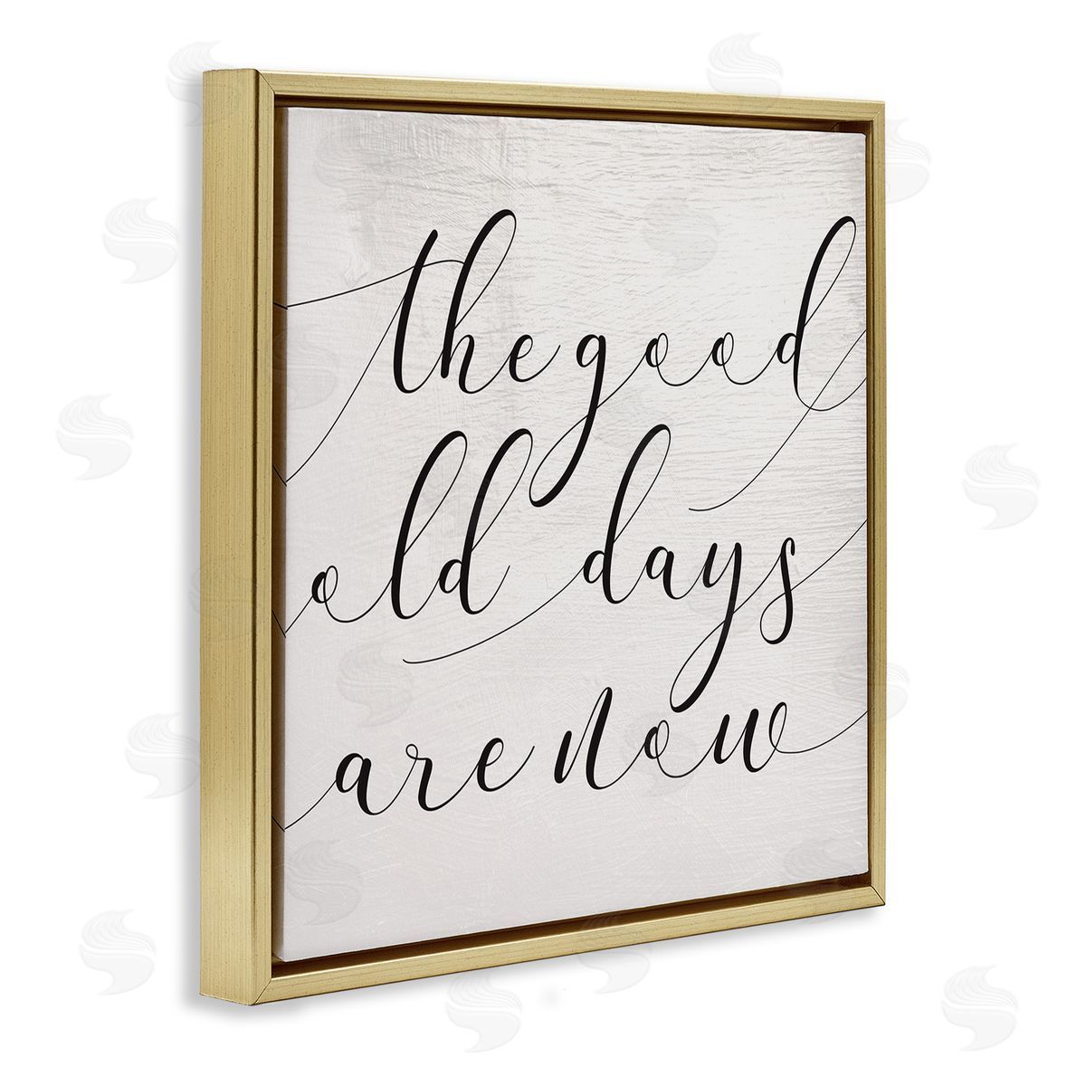 Stupell Studio Good Old Days Are Now Phrase Home Memories Design Gold Floater Frame Canvas Art