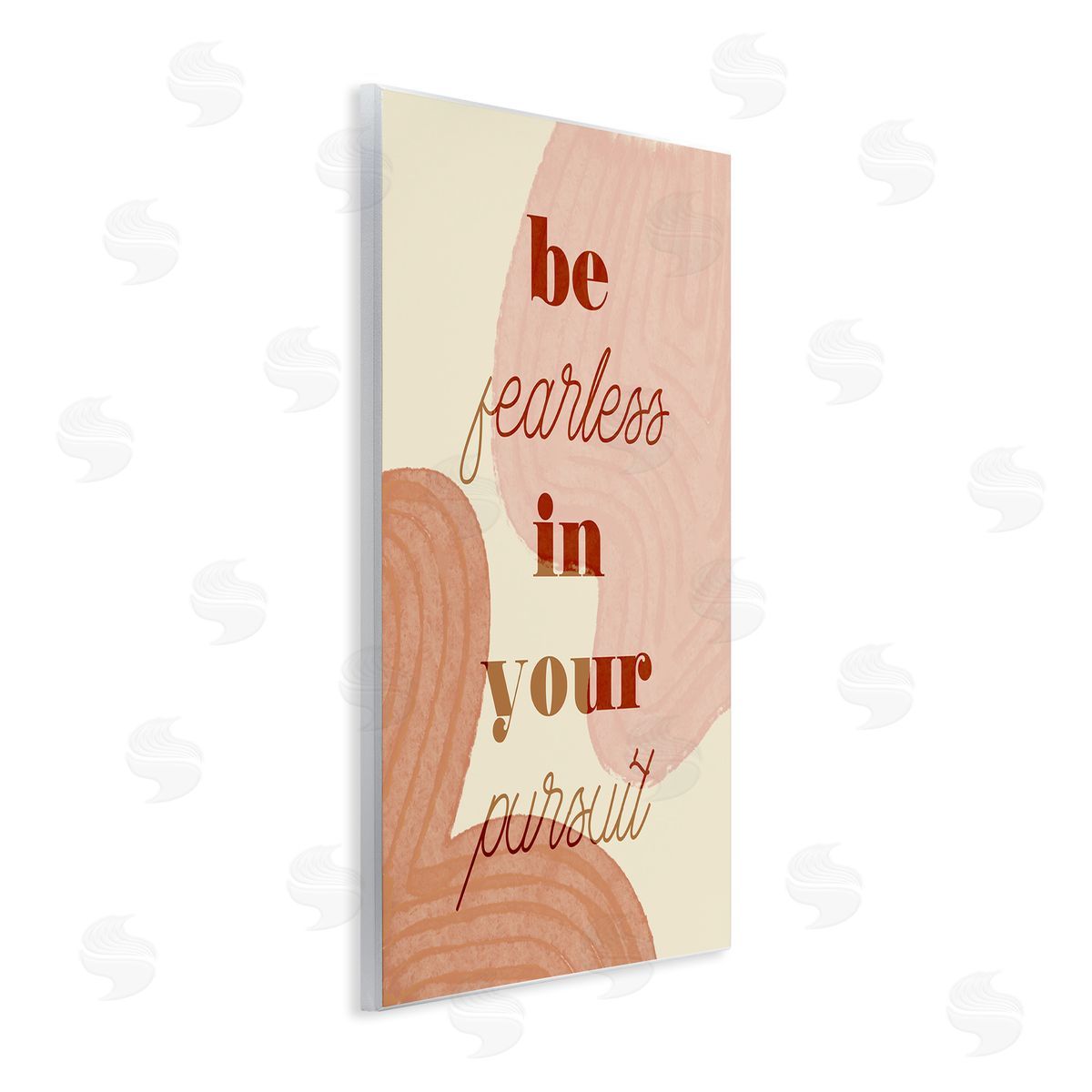 Stupell Studio Be Fearless In Pursuit Phrase Abstract Warm Shapes Wall Plaque Art