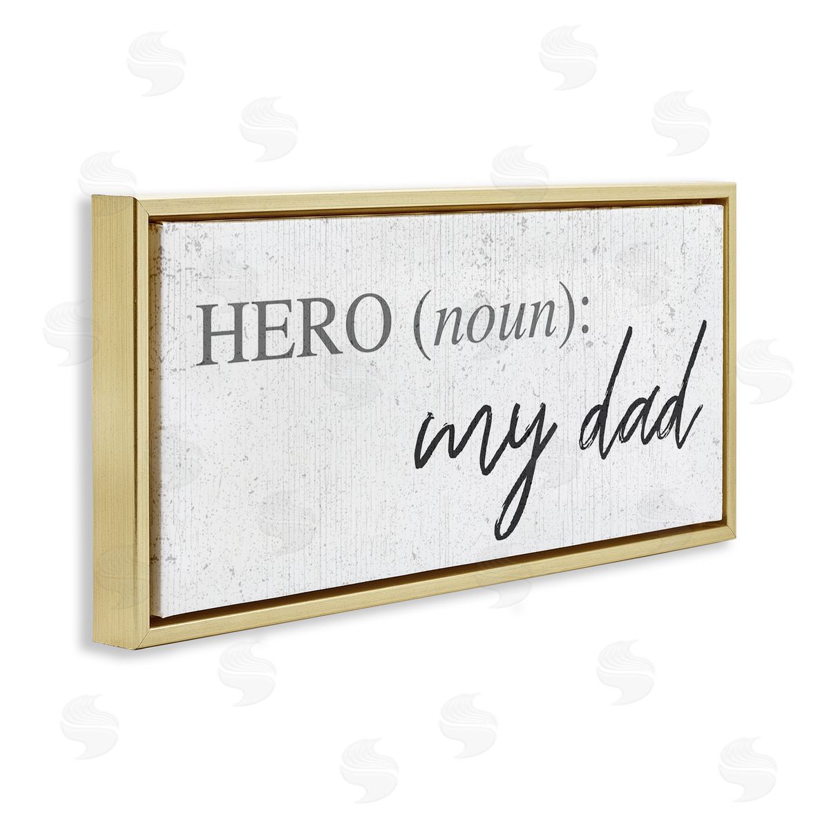 Stupell Studio Hero Definition Dad Appreciation Family Phrase Gold Floater Frame Canvas Art