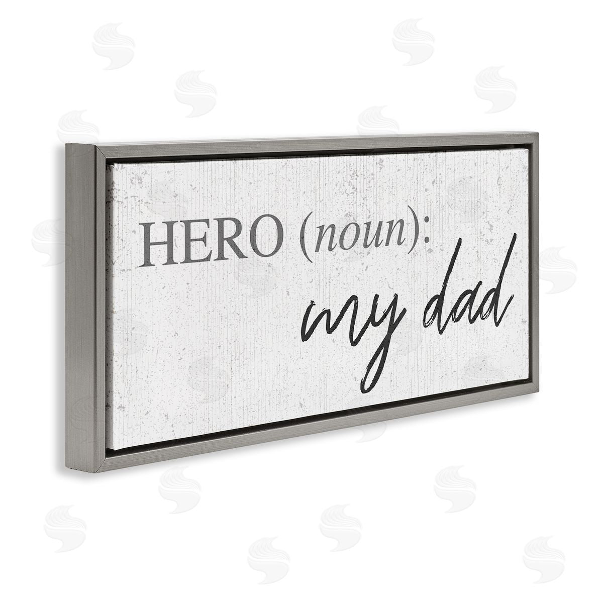 Stupell Studio Hero Definition Dad Appreciation Family Phrase Gray Floater Frame Canvas Art