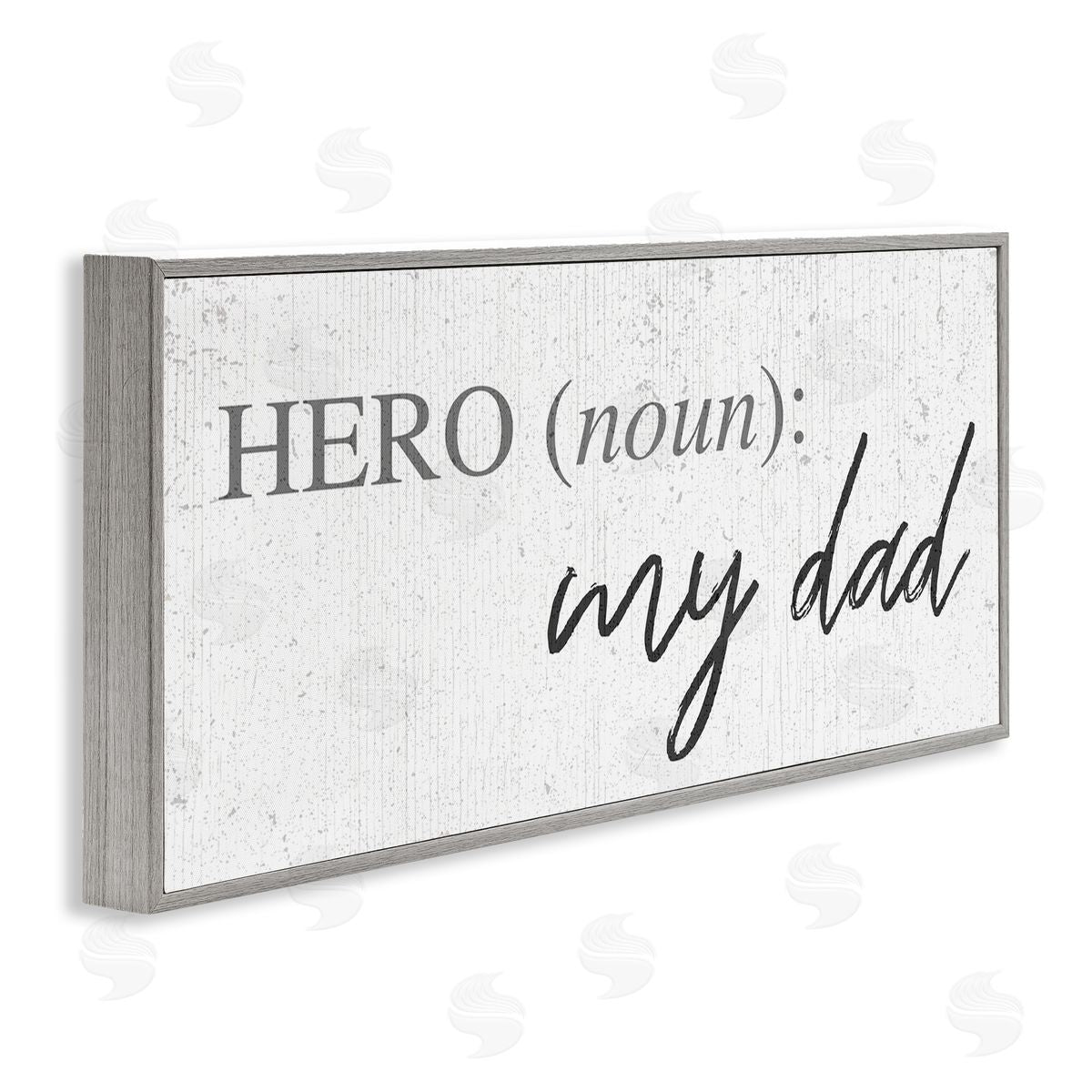 Stupell Studio Hero Definition Dad Appreciation Family Phrase Gray Framed Giclee Wall Art