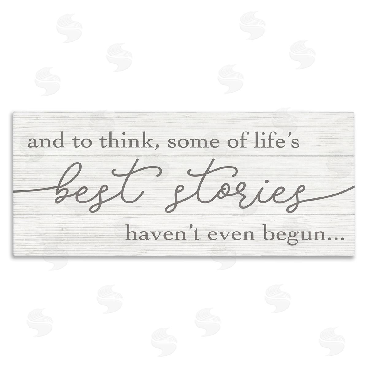 Stupell Studio Life's Best Stories Haven't Begun Phrase White Grey Canvas Wall Art