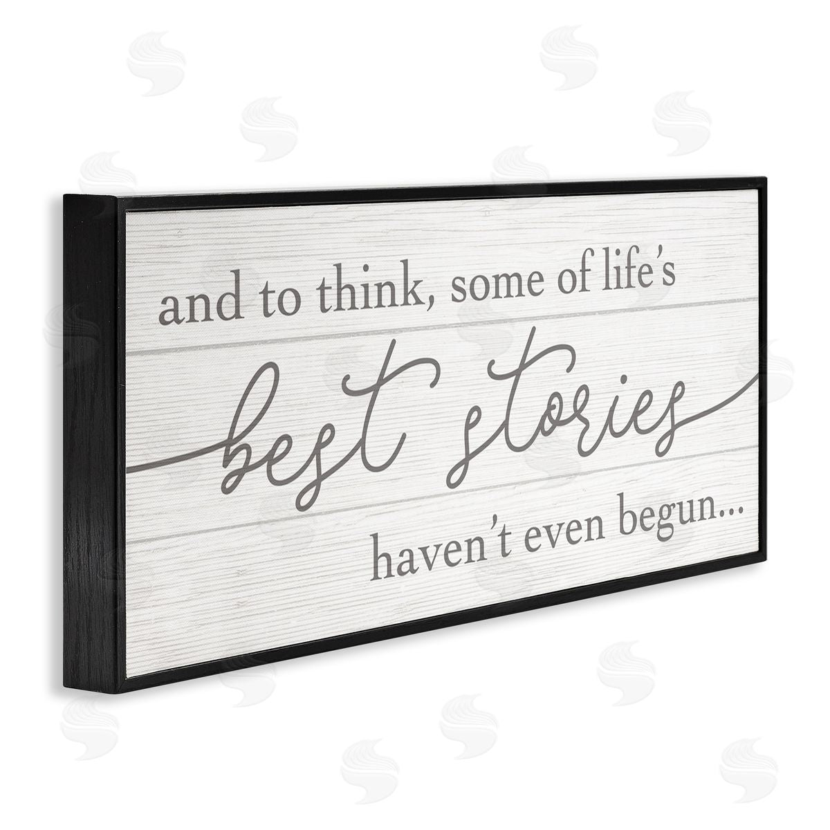 Stupell Studio Life's Best Stories Haven't Begun Phrase White Grey Black Framed Giclee Wall Art