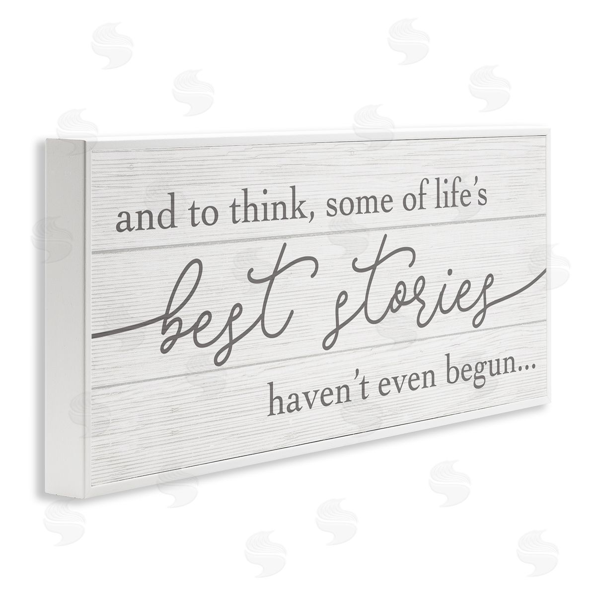 Stupell Studio Life's Best Stories Haven't Begun Phrase White Grey White Framed Giclee Wall Art